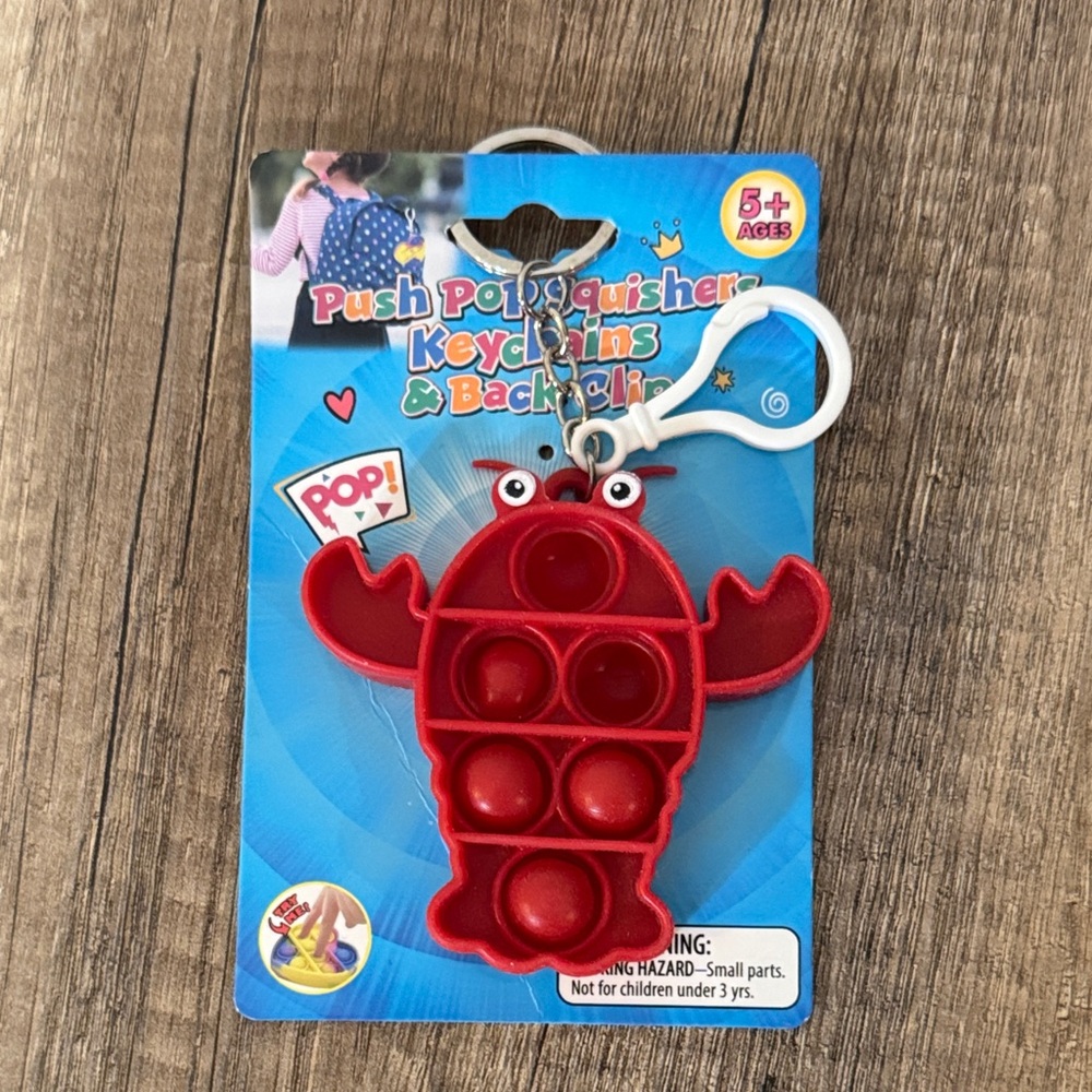 Red Lobster Push Pop Keychain Sensory Toy - Kids